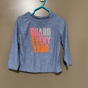 Athletic Works Blue Long Sleeve Tee with Guard Every Yard Print